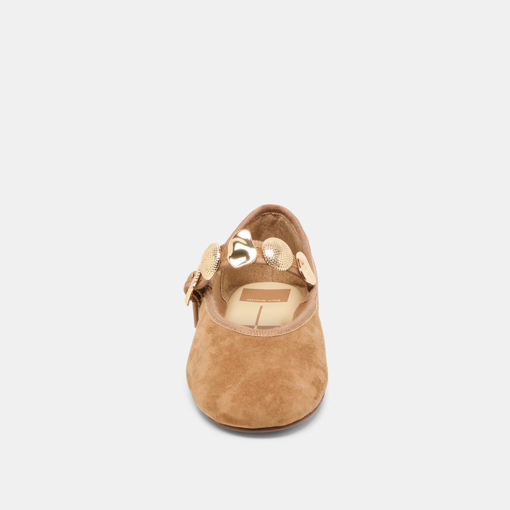 Relan Lt Brown Suede Ballet Flats / Dolce Vita