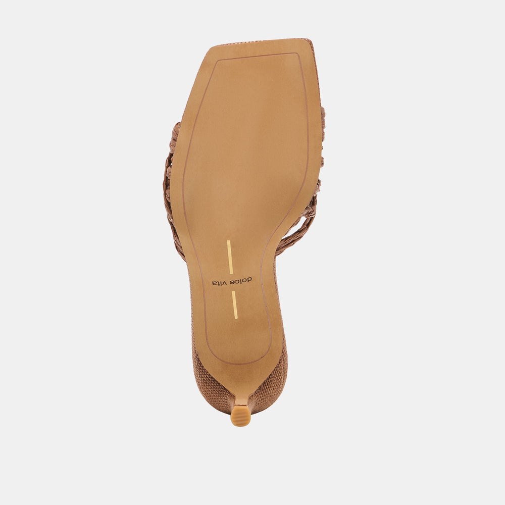 Bowen Cognac Raffia Heels / Dolce Vita