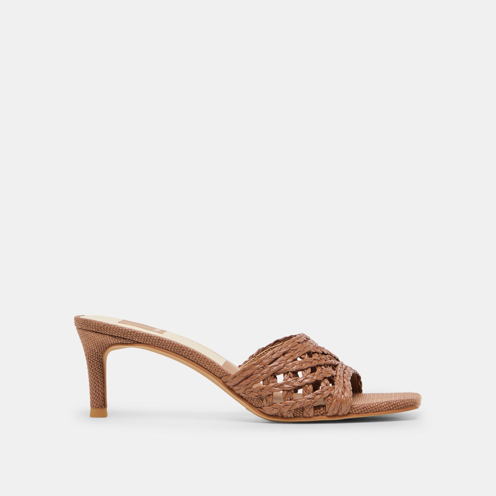 Bowen Cognac Raffia Heels / Dolce Vita