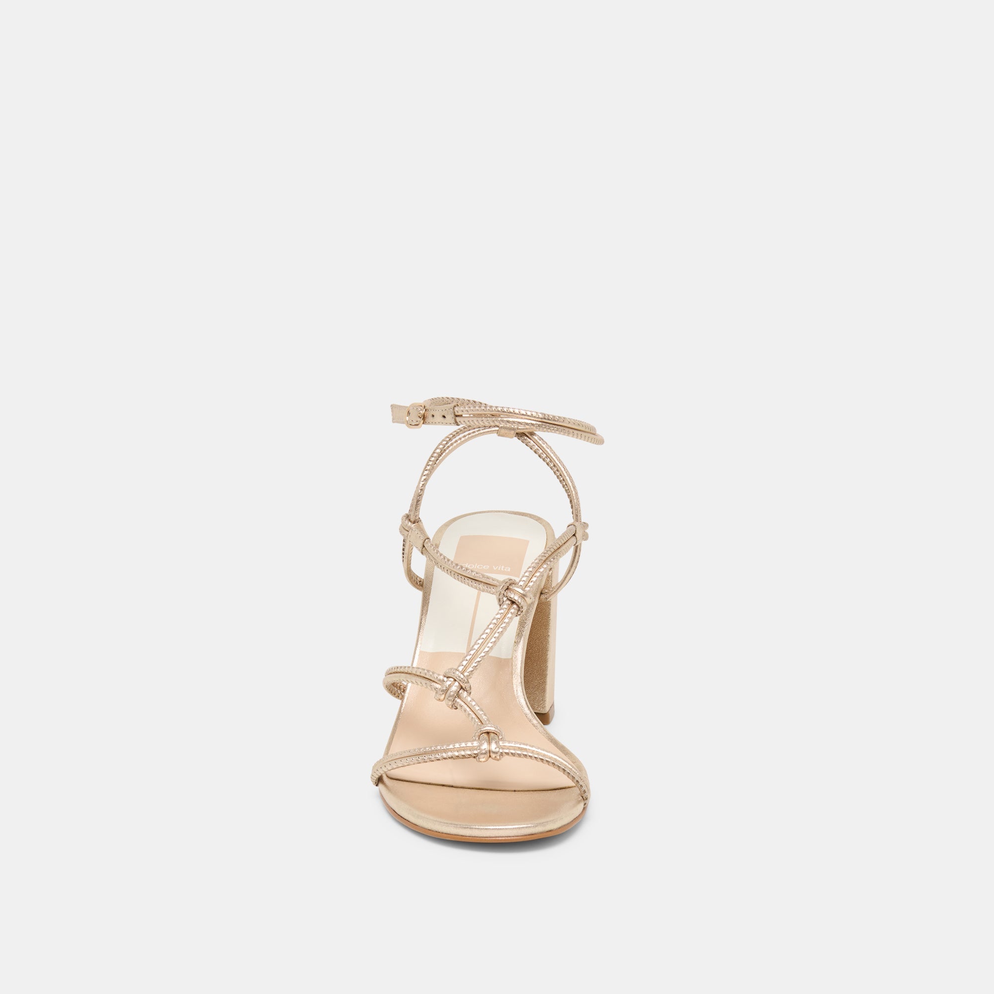 Fizzy Gold Leather Heels / Dolce Vita