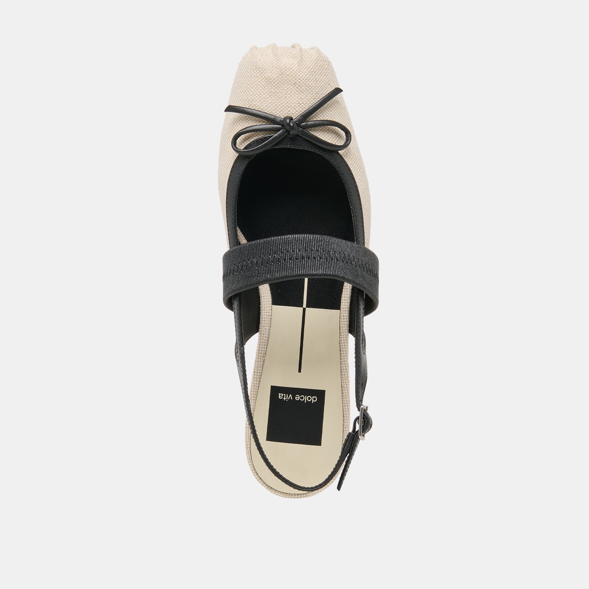 Grifan Natural Black Linen Flats / Dolce Vita
