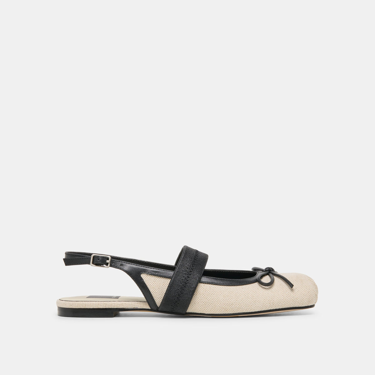 Grifan Natural Black Linen Flats / Dolce Vita