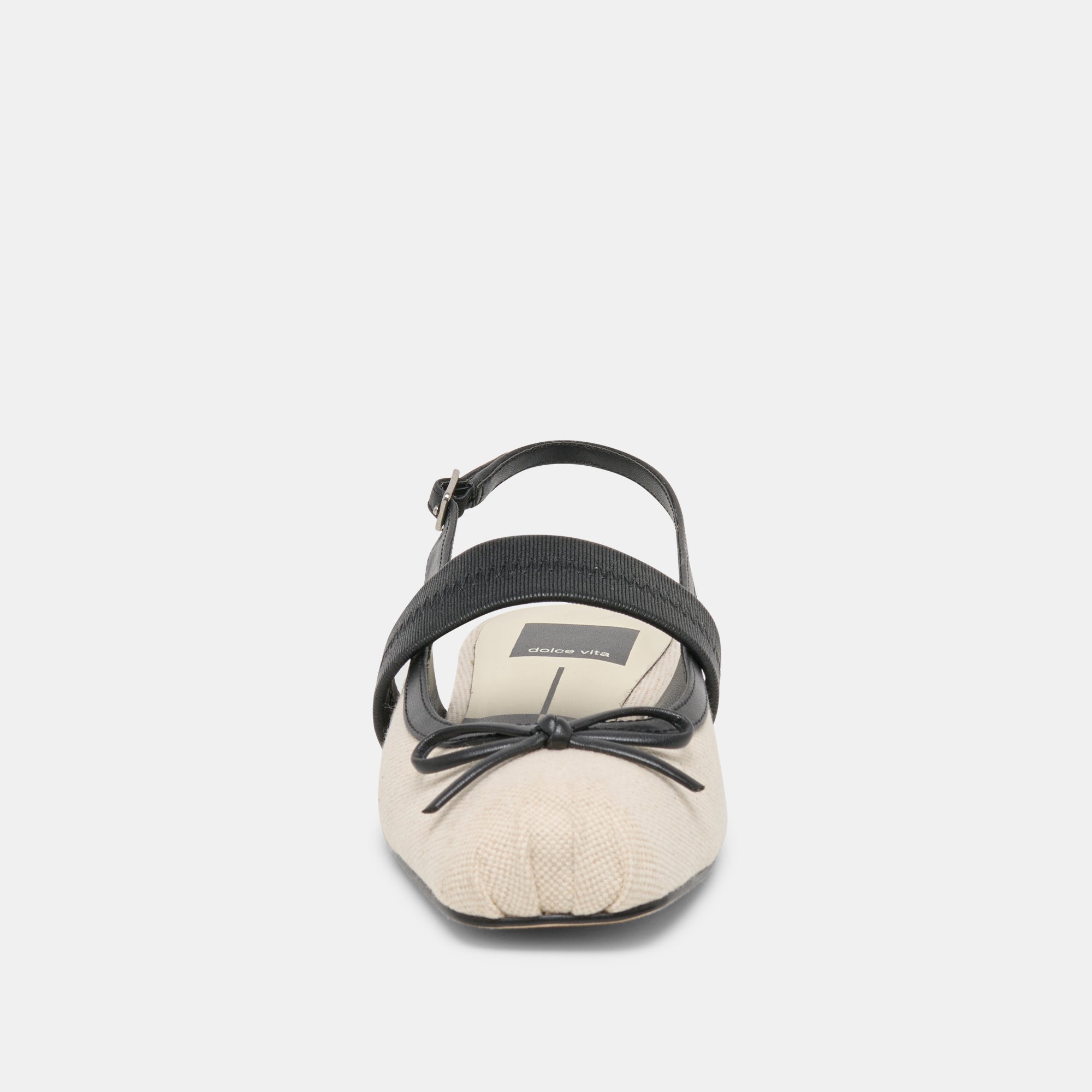 Grifan Natural Black Linen Flats / Dolce Vita