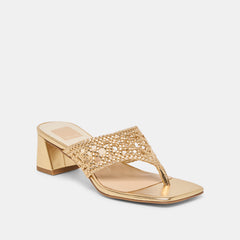 Barlo Gold Woven Stella Heels / Dolce Vita