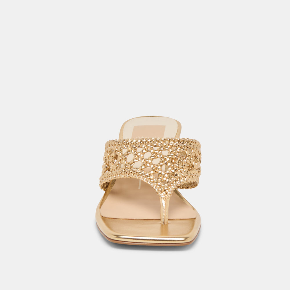 Barlo Gold Woven Stella Heels / Dolce Vita