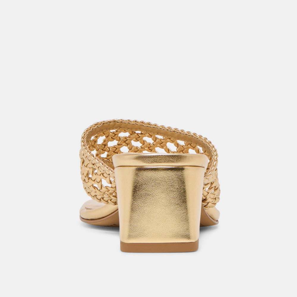 Barlo Gold Woven Stella Heels / Dolce Vita