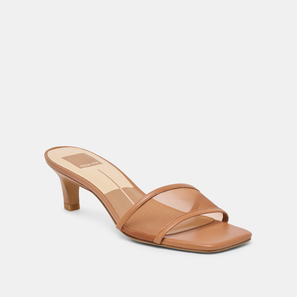 Rexa Mesh Caramel Mesh Heels / Dolce Vita