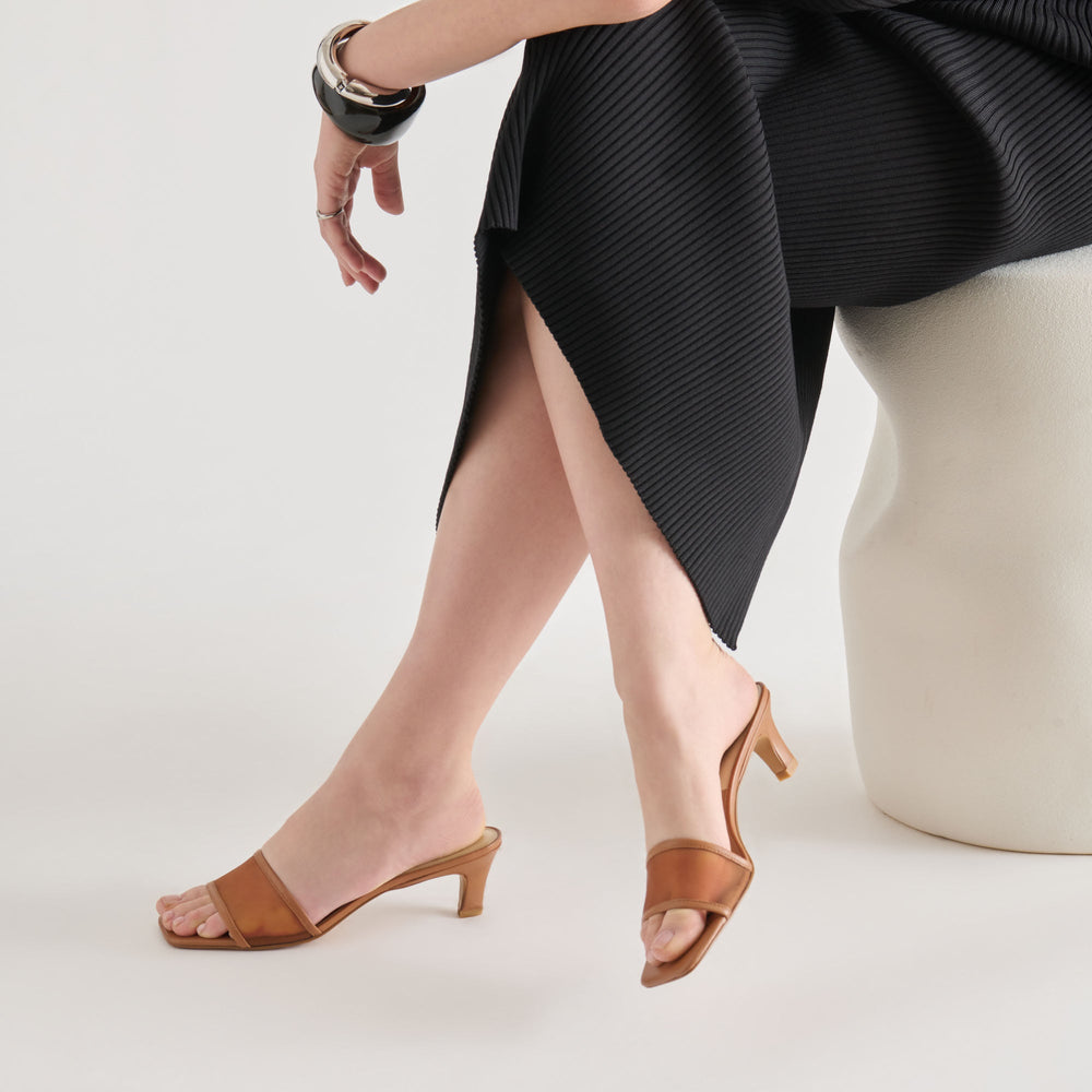 Rexa Mesh Caramel Mesh Heels / Dolce Vita