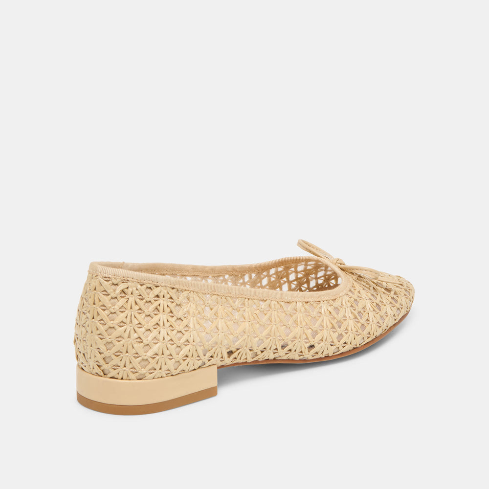 Ulicia Lt Natural Cross Hatch Raffia Ballet Flats / Dolce Vita