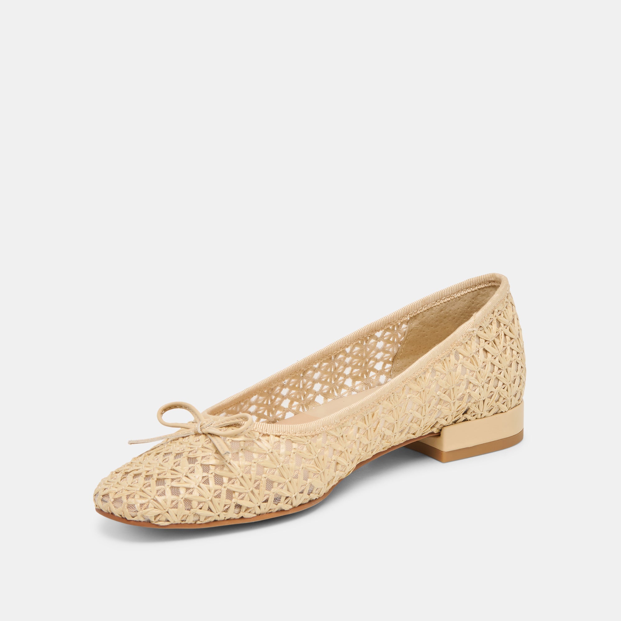 Ulicia Lt Natural Cross Hatch Raffia Ballet Flats / Dolce Vita