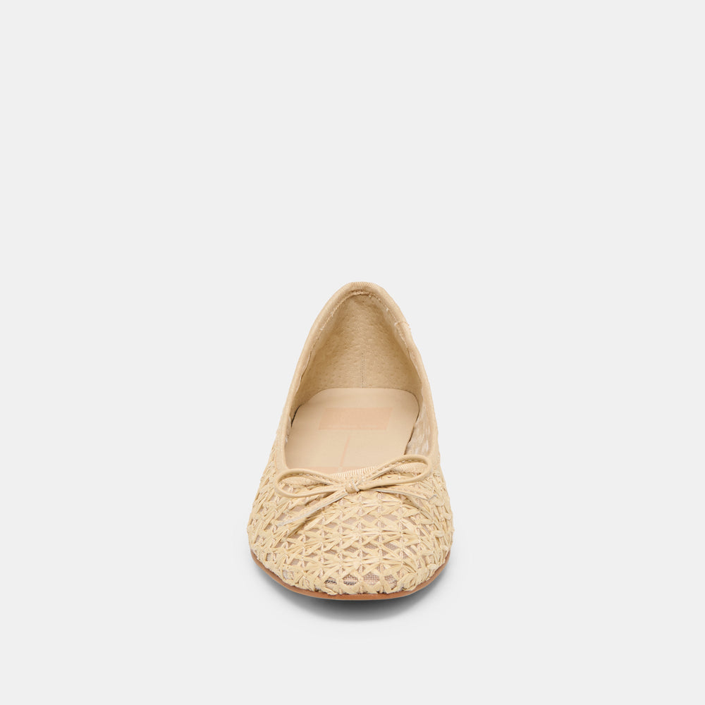 Ulicia Lt Natural Cross Hatch Raffia Ballet Flats / Dolce Vita