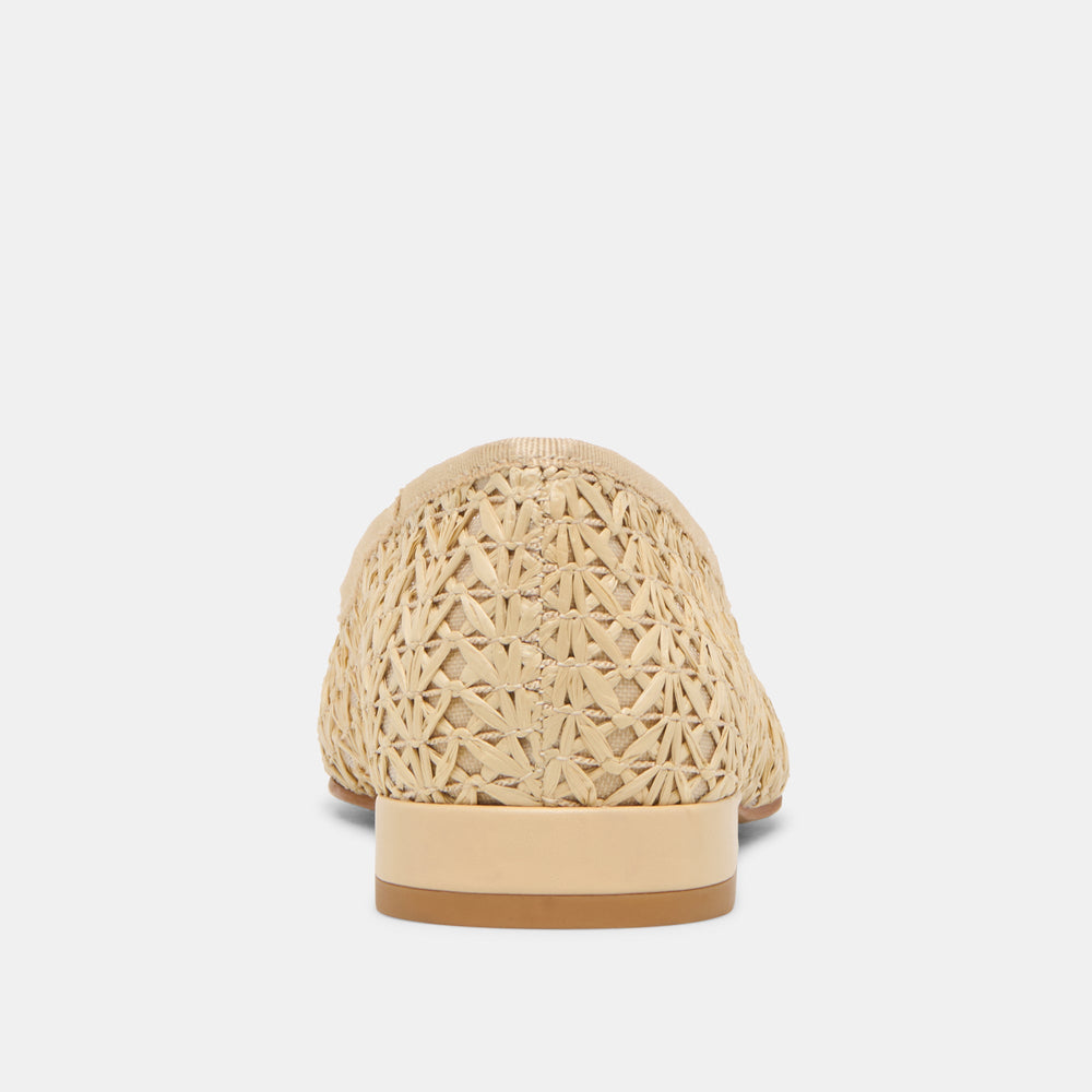 Ulicia Lt Natural Cross Hatch Raffia Ballet Flats / Dolce Vita