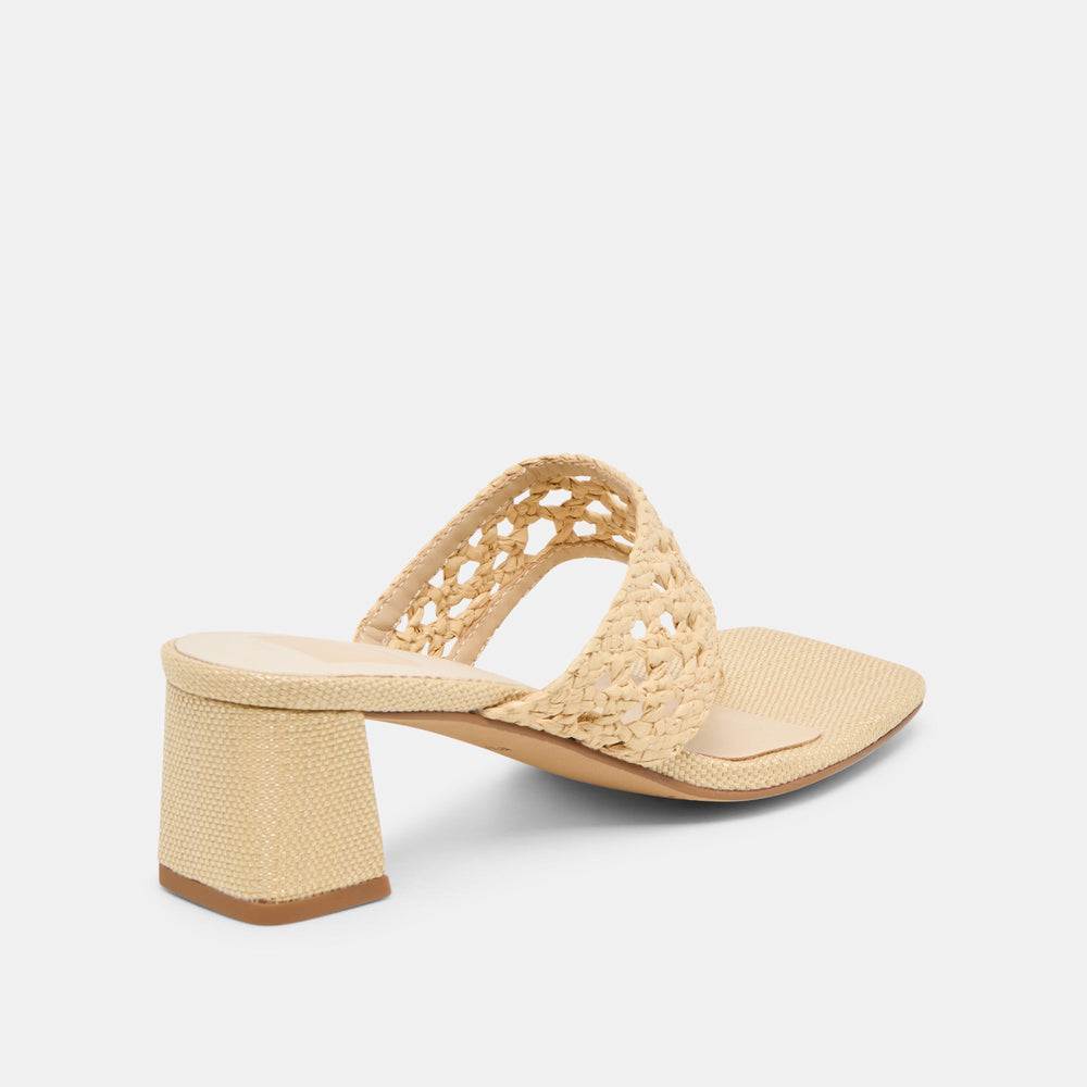 Barlo Lt Natural Woven Raffia Heels / Dolce Vita