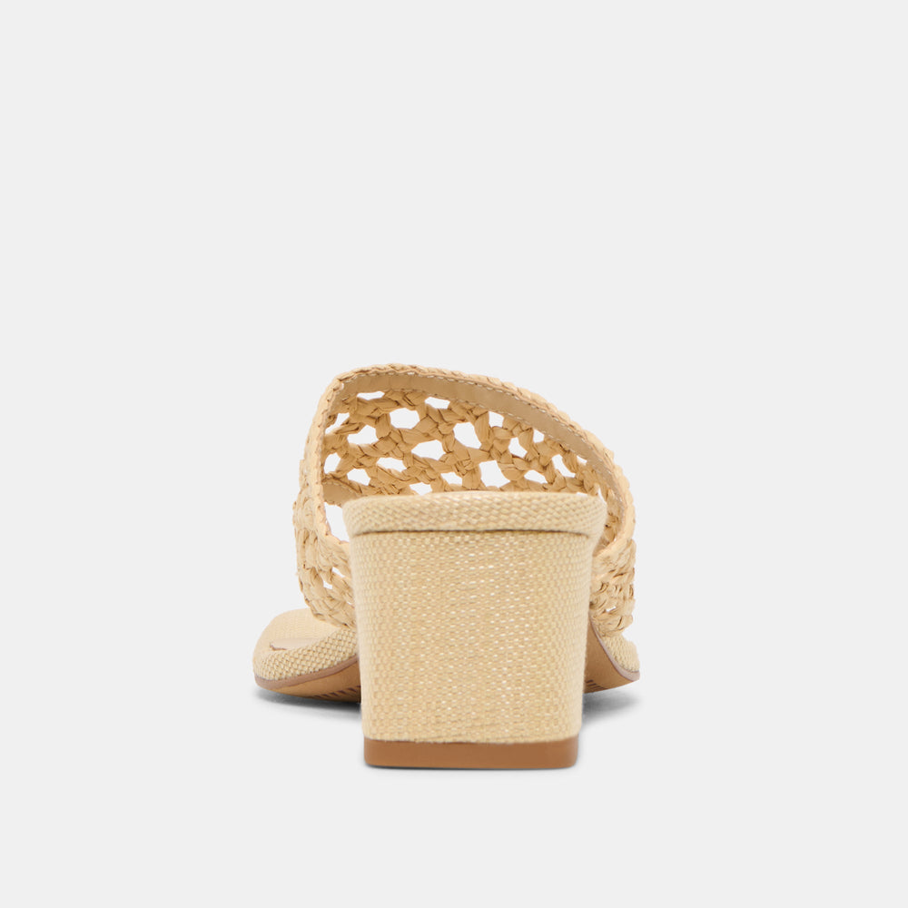 Barlo Lt Natural Woven Raffia Heels / Dolce Vita