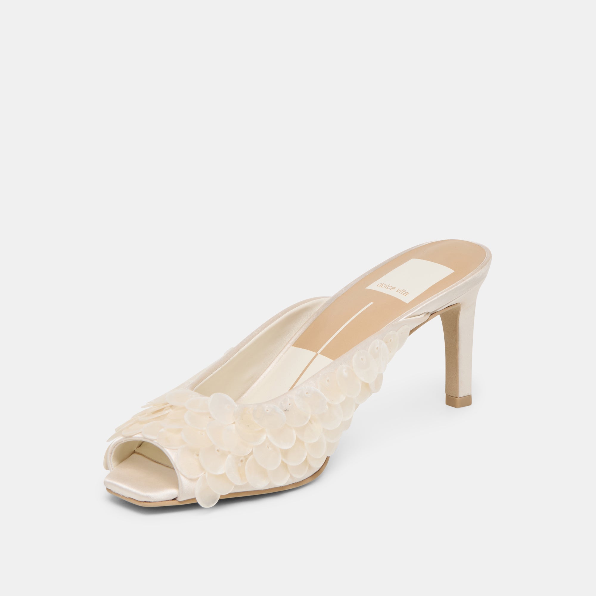 Samary Confetti Off White Satin Heels / Dolce Vita