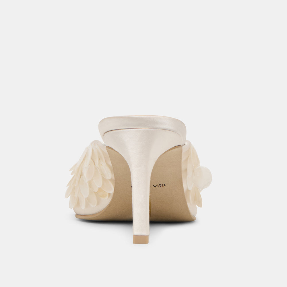 Samary Confetti Off White Satin Heels / Dolce Vita