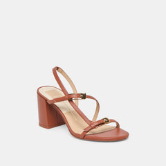 Faye Cognac Leather Heels / Dolce Vita