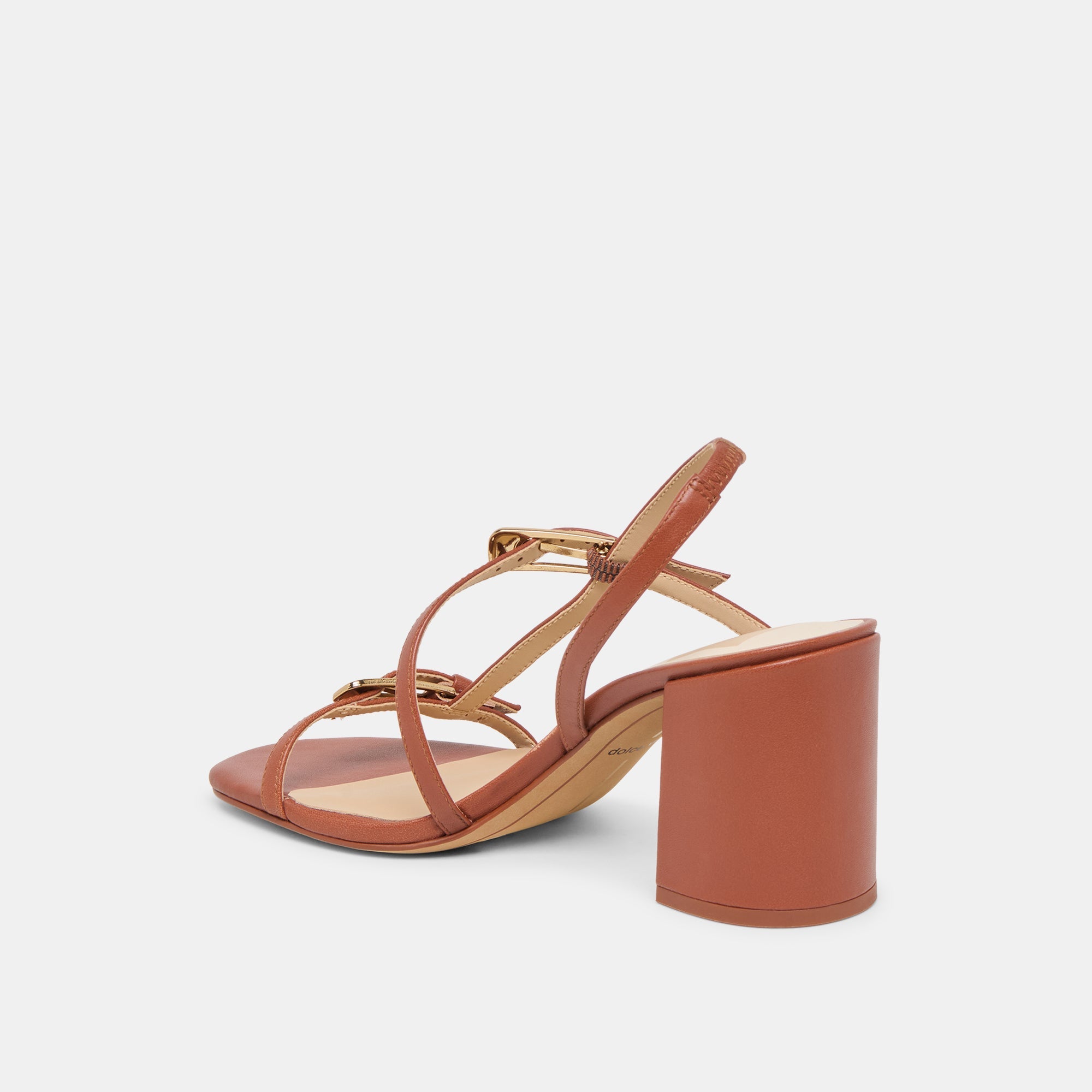 Faye Cognac Leather Heels / Dolce Vita