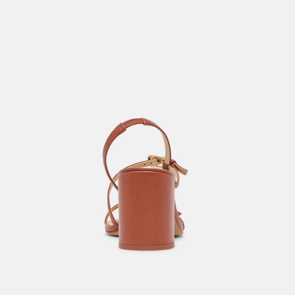 Faye Cognac Leather Heels / Dolce Vita
