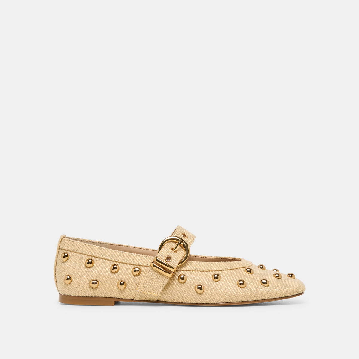 Mikel Stud Lt Natural Raffia Ballet Flats / Dolce Vita