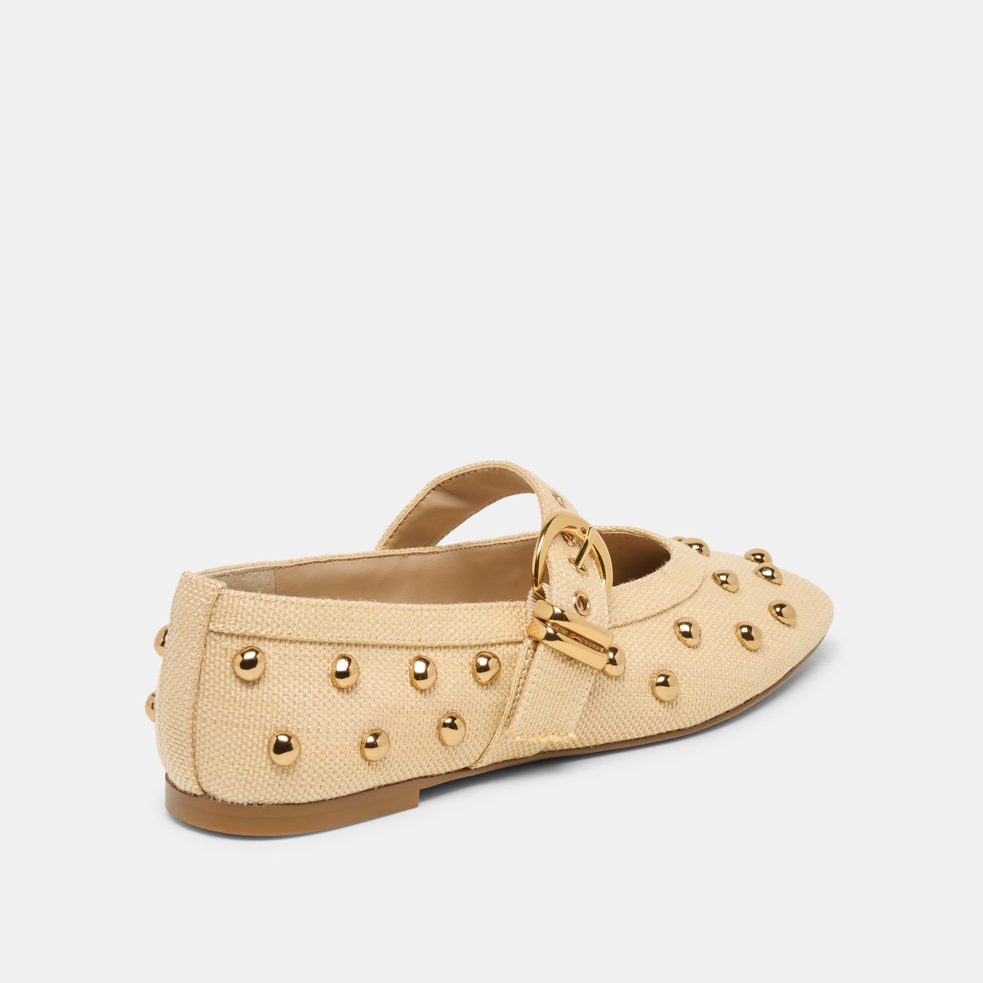 Mikel Stud Lt Natural Raffia Ballet Flats / Dolce Vita