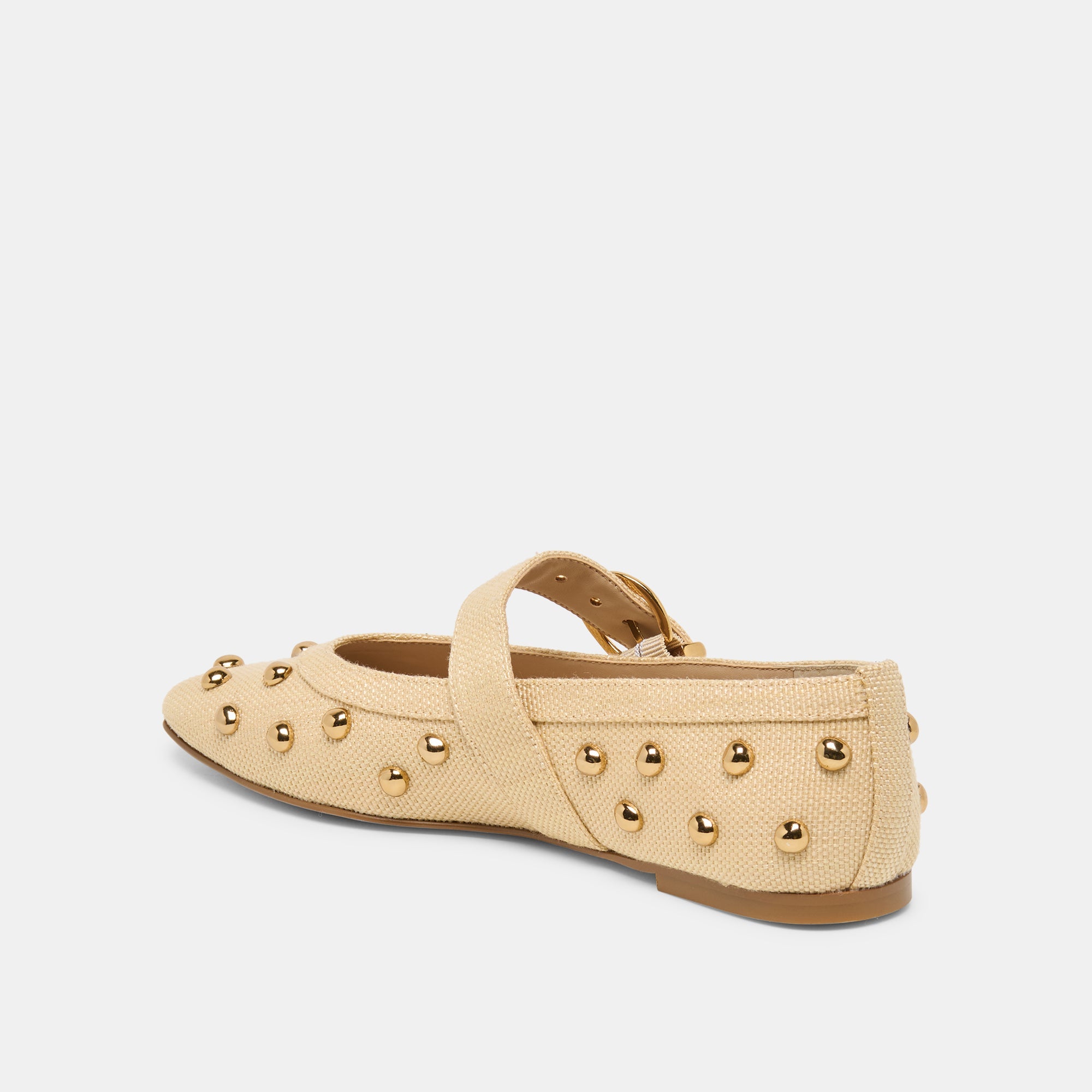 Mikel Stud Lt Natural Raffia Ballet Flats / Dolce Vita