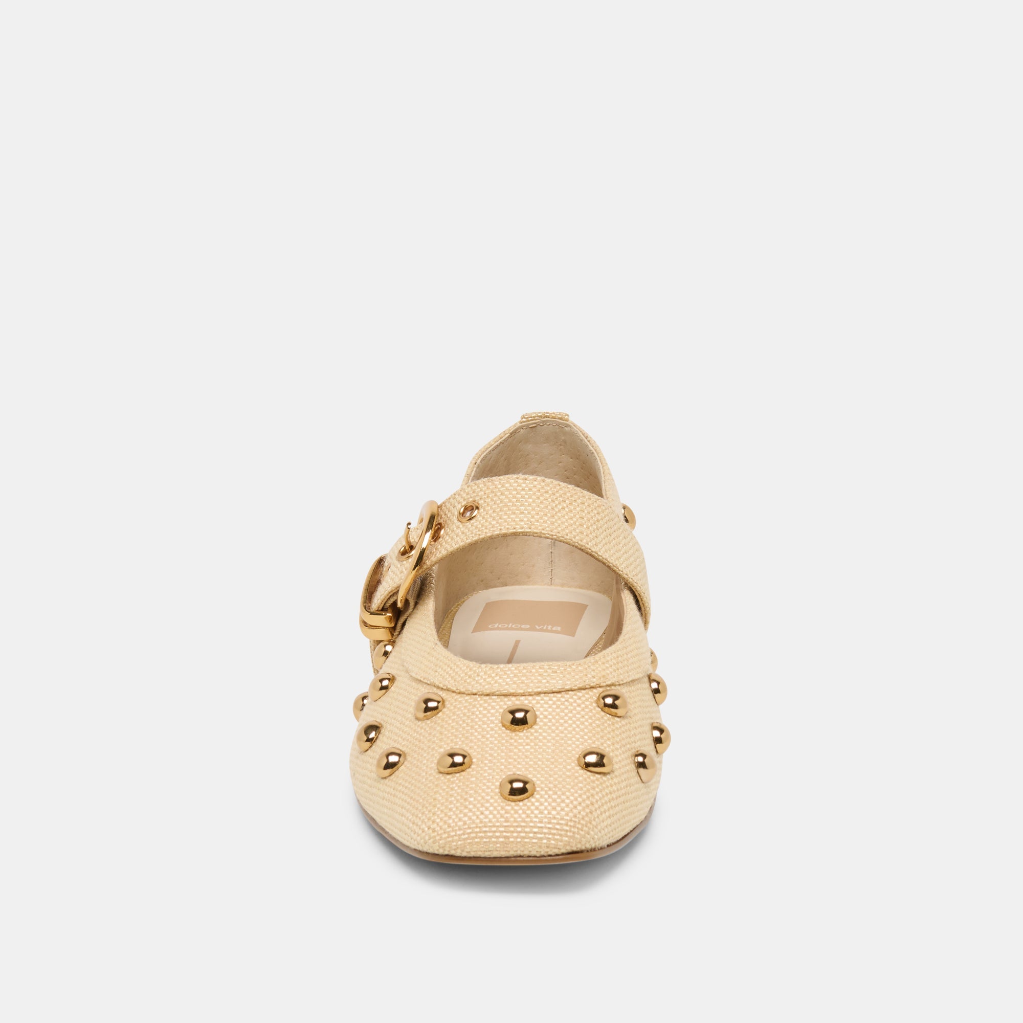 Mikel Stud Lt Natural Raffia Ballet Flats / Dolce Vita