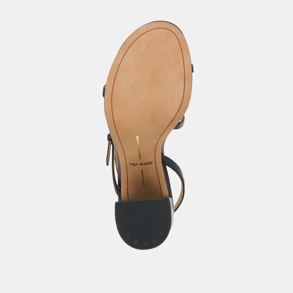 Faye Black Leather Heels / Dolce Vita