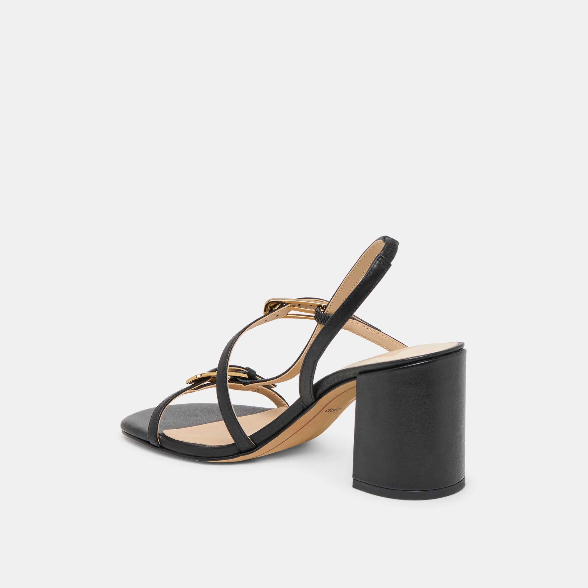 Faye Black Leather Heels / Dolce Vita