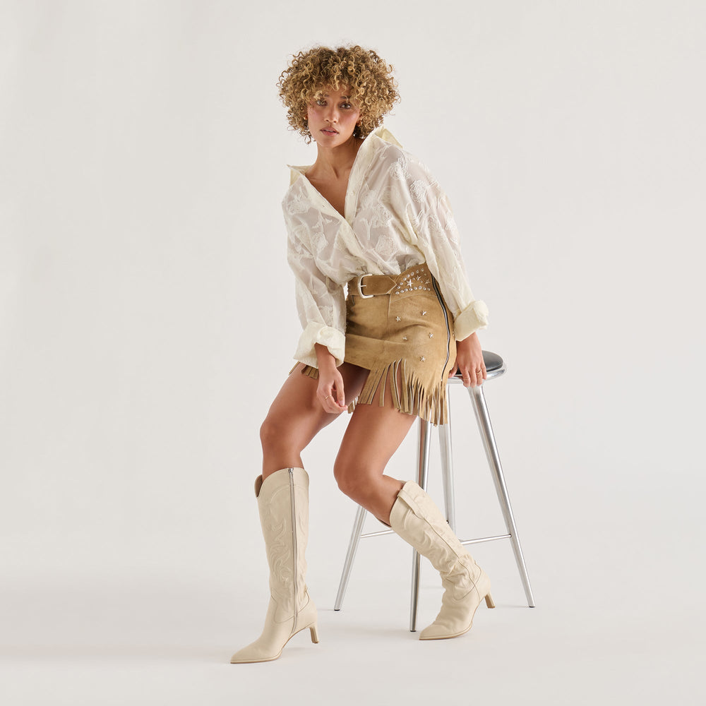 Alisa Creme Leather Boots / Dolce Vita