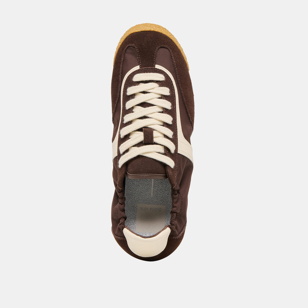 Sariya Dk Brown Nylon Sneakers / Dolce Vita