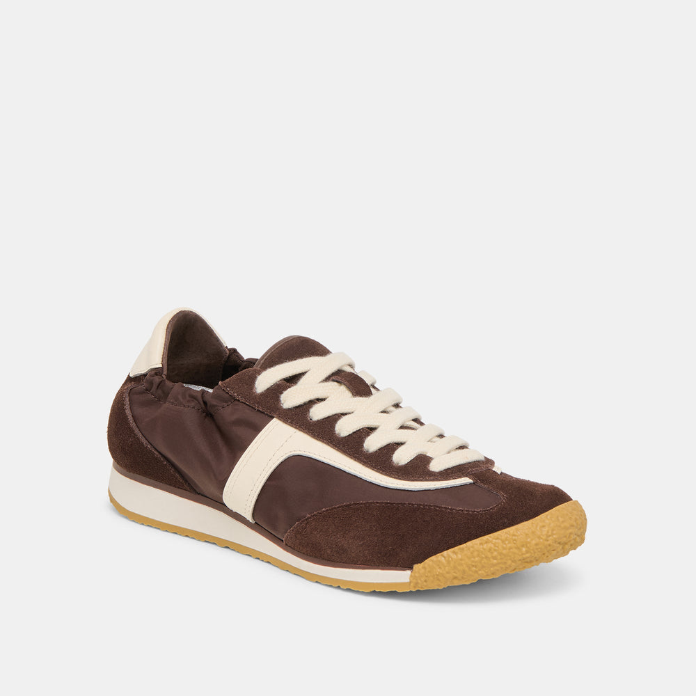 Sariya Dk Brown Nylon Sneakers / Dolce Vita