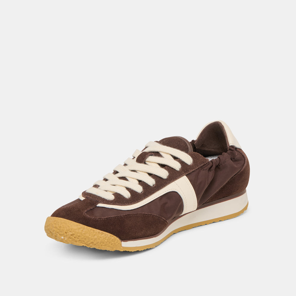 Sariya Dk Brown Nylon Sneakers / Dolce Vita
