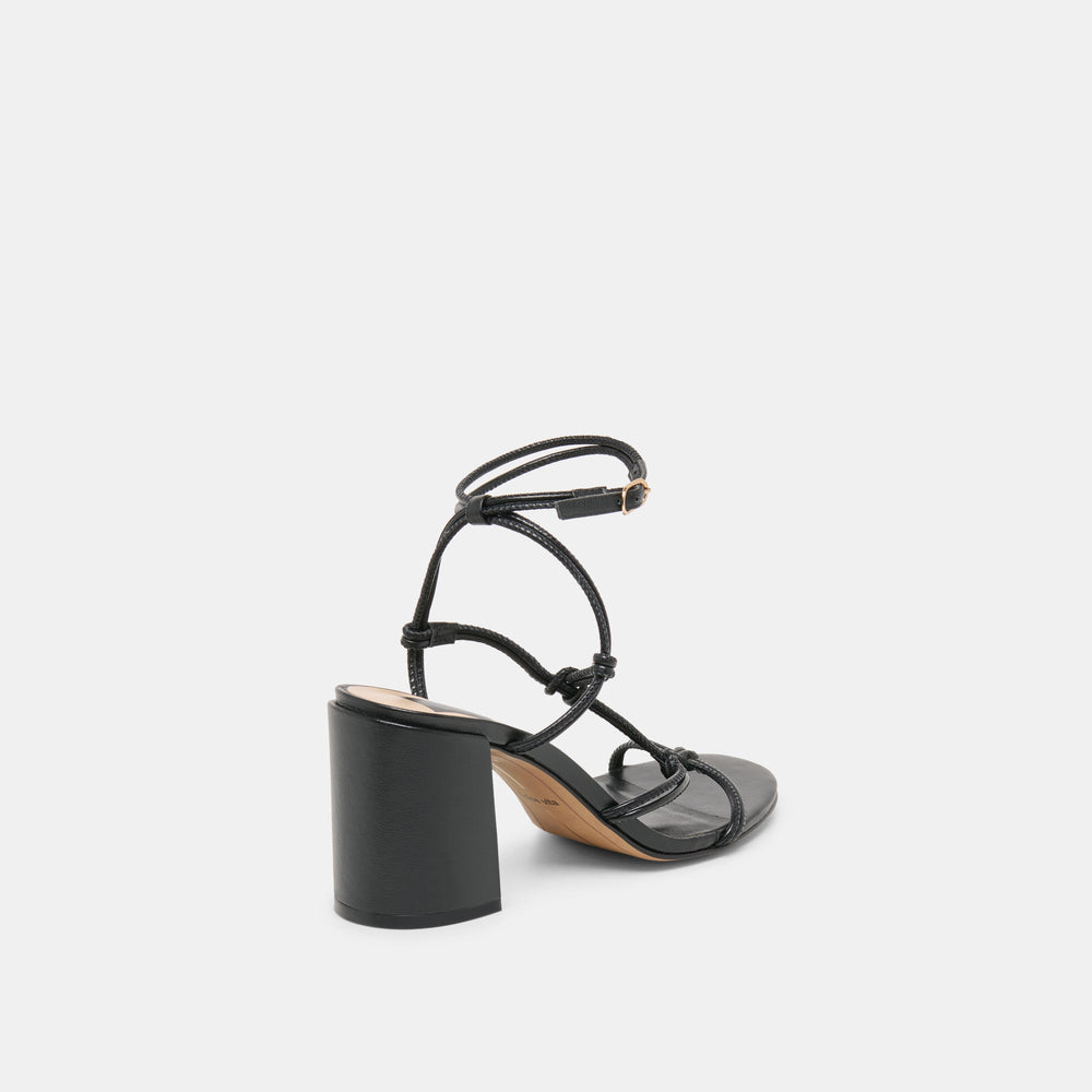 Fizzy Black Leather Heels / Dolce Vita