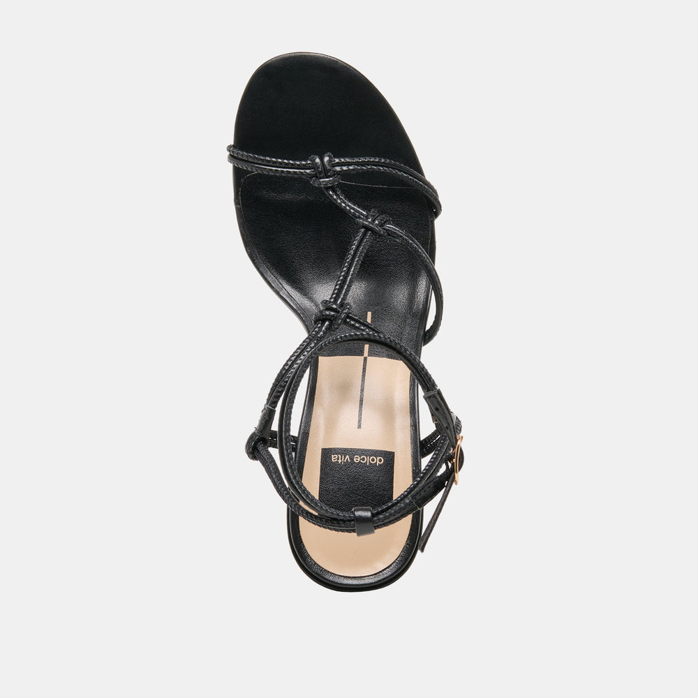 Fizzy Black Leather Heels / Dolce Vita