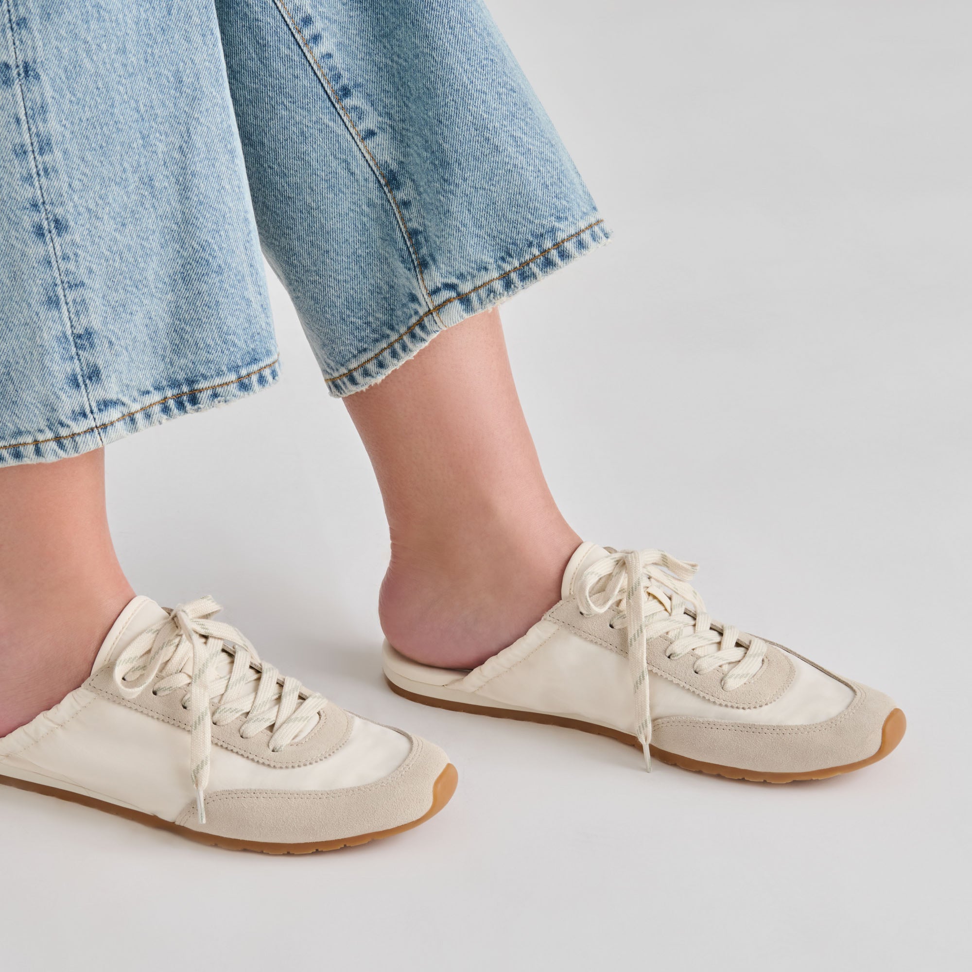 Daris White Nylon Sneakers / Dolce Vita