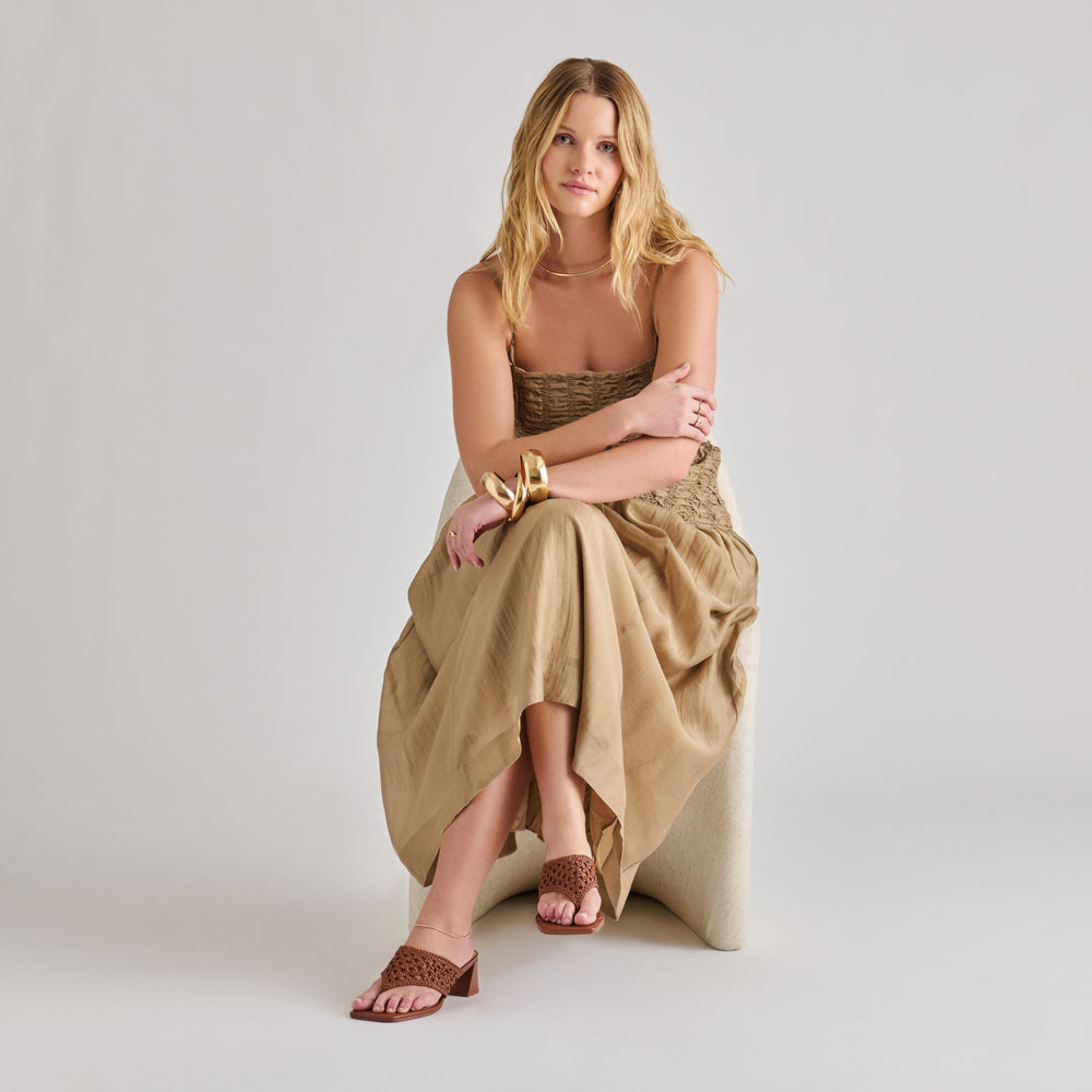 Barlo Cognac Woven Stella Heels / Dolce Vita