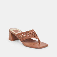 Barlo Cognac Woven Stella Heels / Dolce Vita