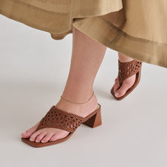 Barlo Cognac Woven Stella Heels / Dolce Vita