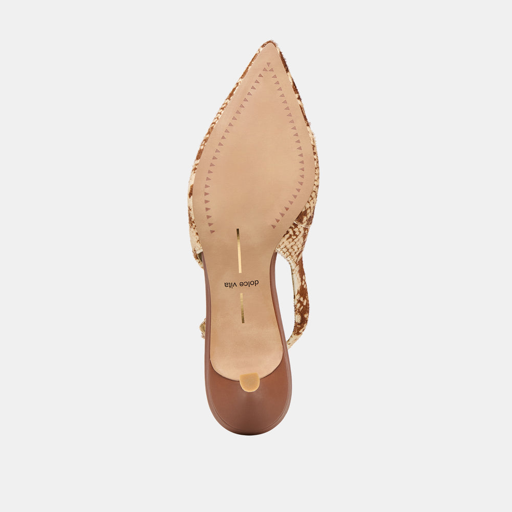 Alenna Brown Snake Calf Hair Heels / Dolce Vita