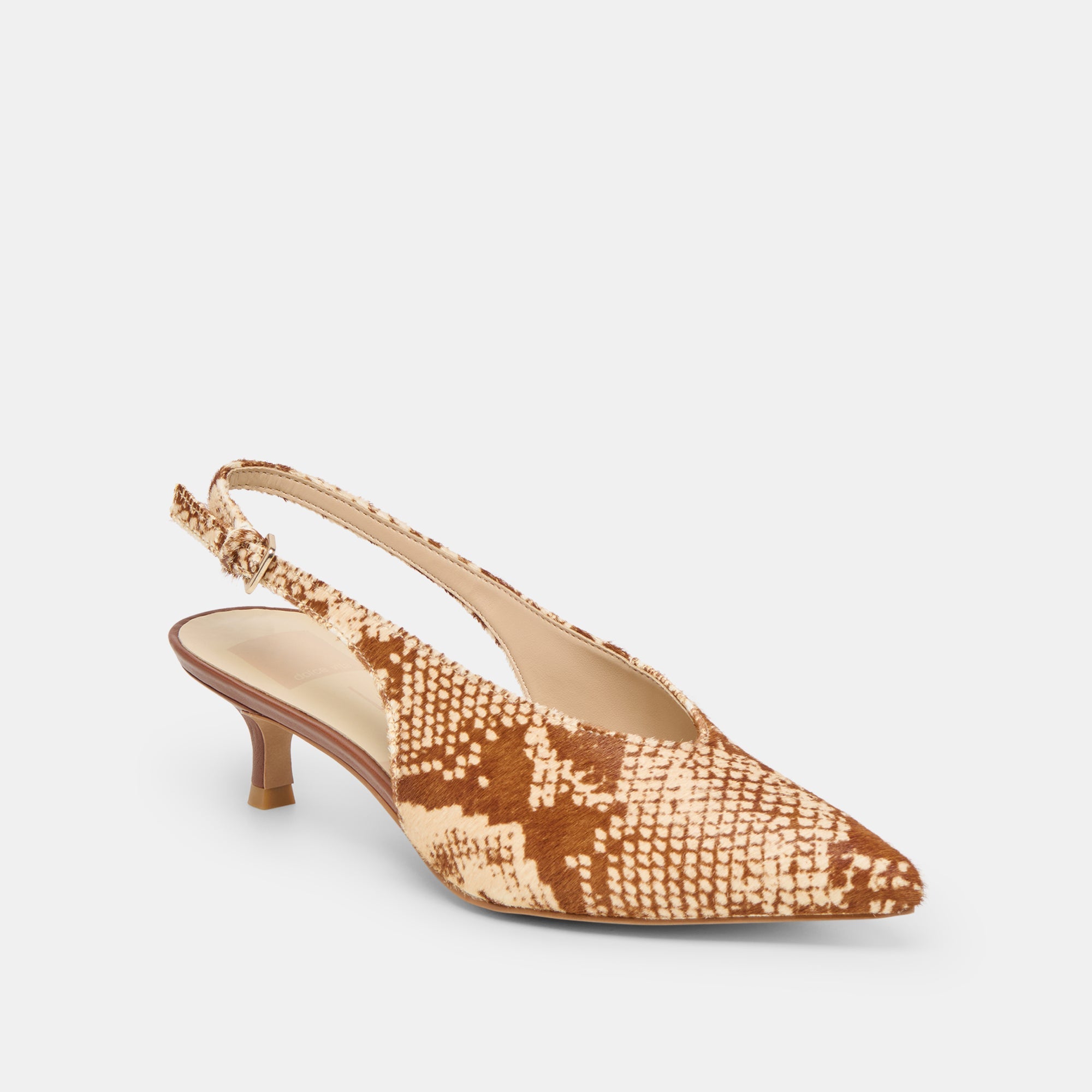 Alenna Brown Snake Calf Hair Heels / Dolce Vita