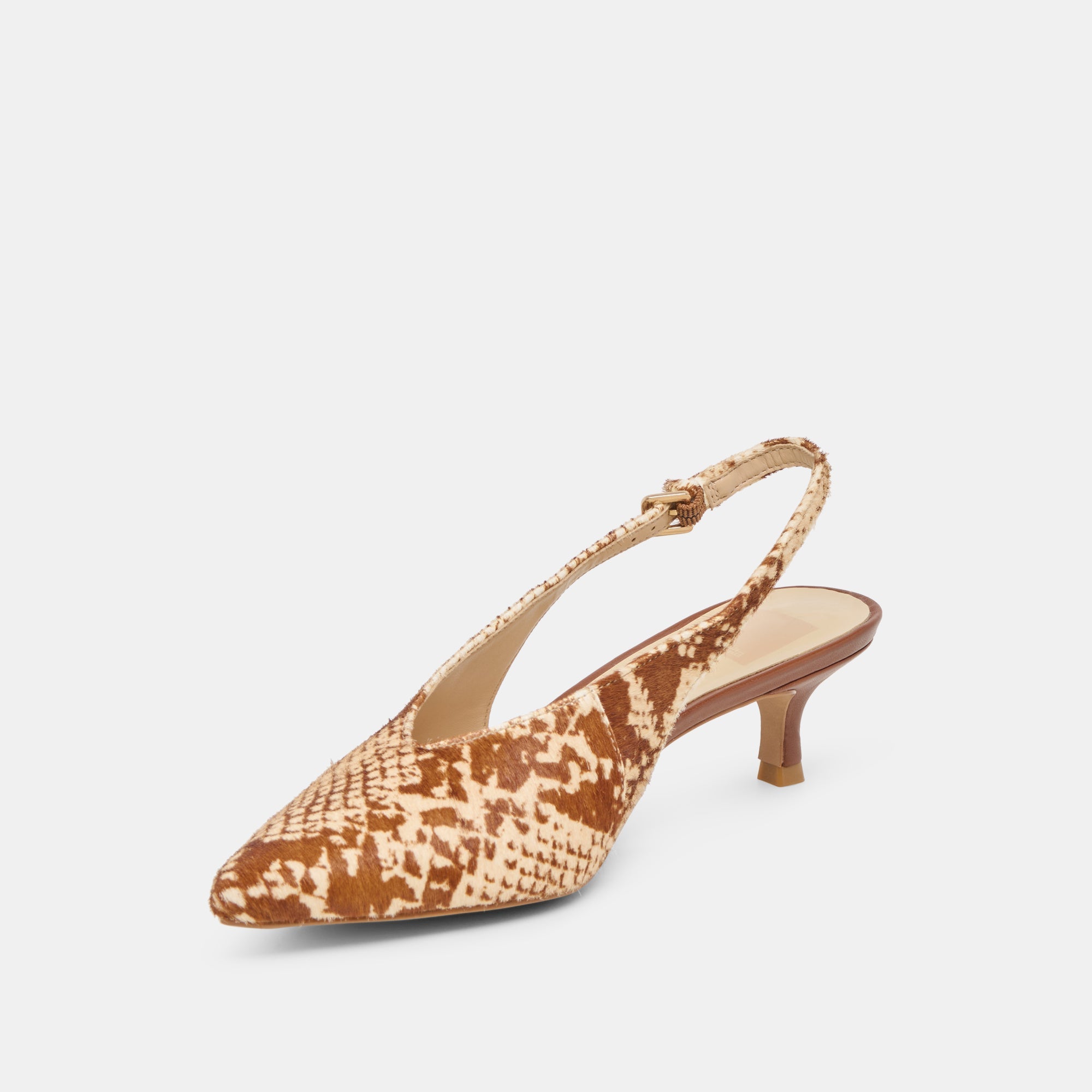 Alenna Brown Snake Calf Hair Heels / Dolce Vita