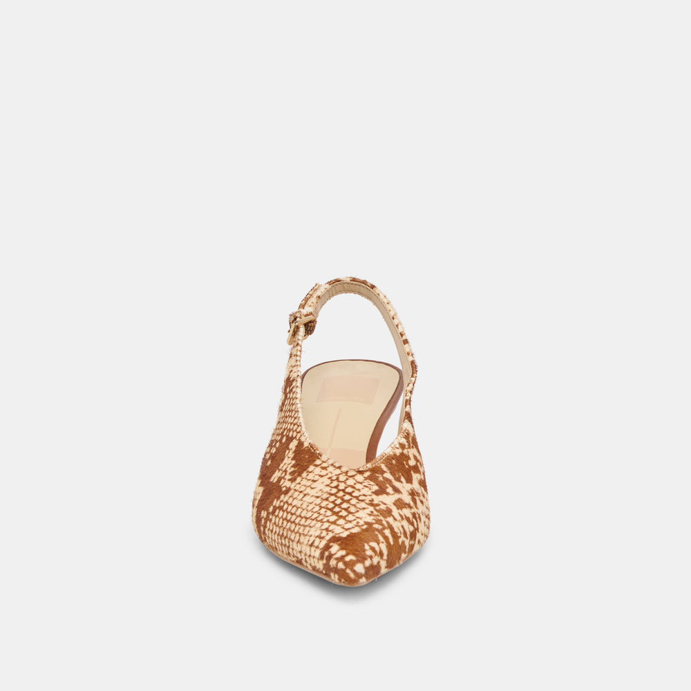 Alenna Brown Snake Calf Hair Heels / Dolce Vita