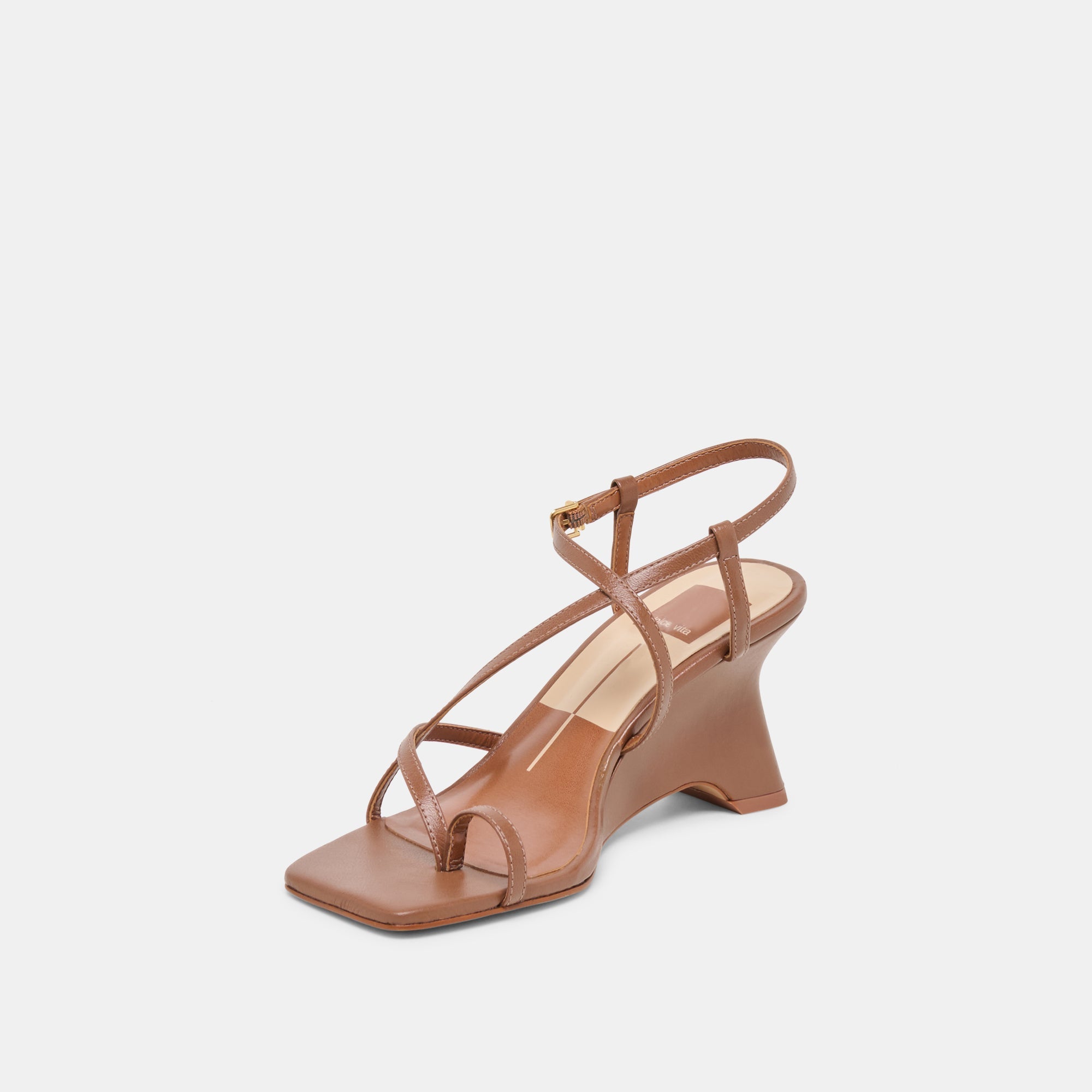 Aylee Cognac Leather Wedges / Dolce Vita