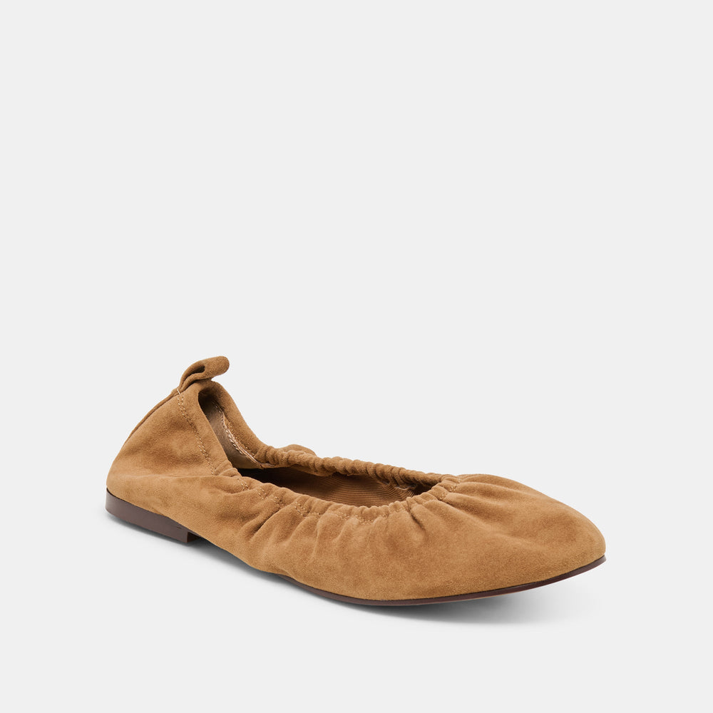 Conrad Lt Brown Suede Ballet Flats / Dolce Vita