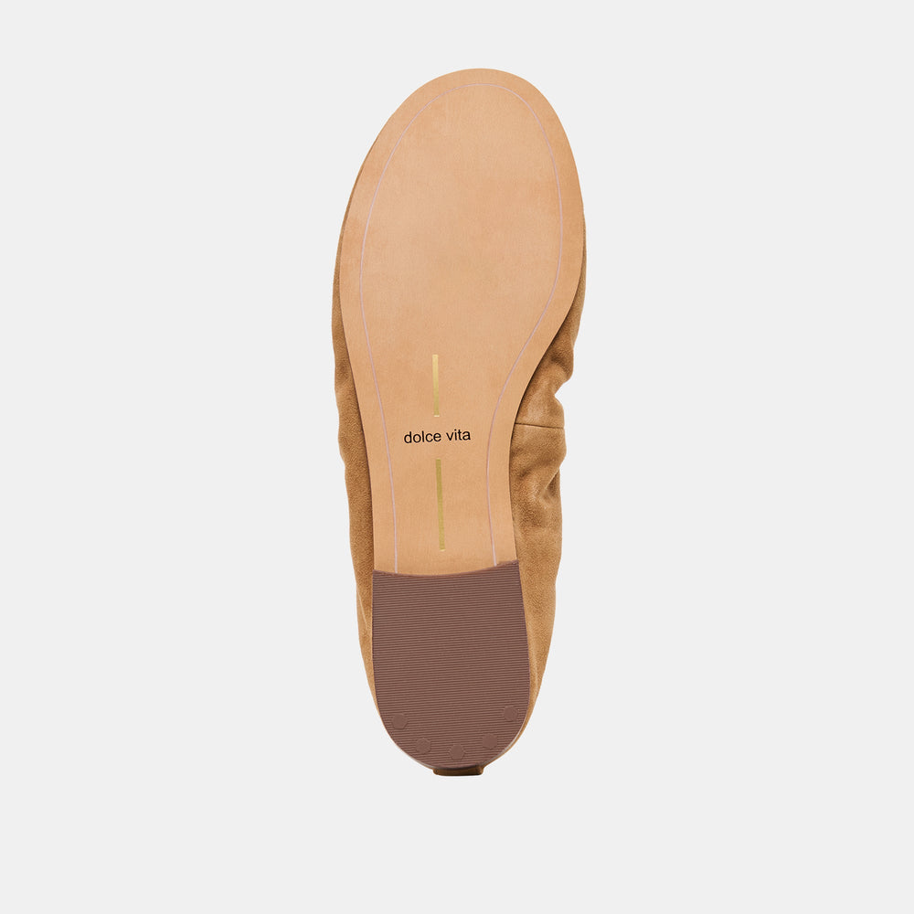 Conrad Lt Brown Suede Ballet Flats / Dolce Vita