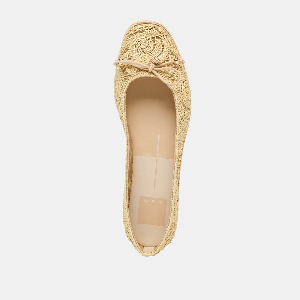 Tianna Lt Natural Raffia Lace Ballet Flats / Dolce Vita