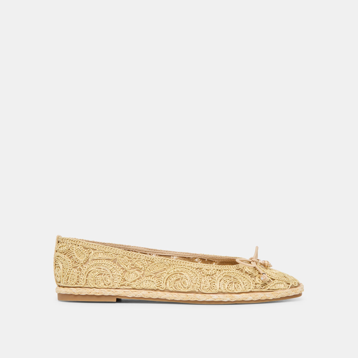 Tianna Lt Natural Raffia Lace Ballet Flats / Dolce Vita