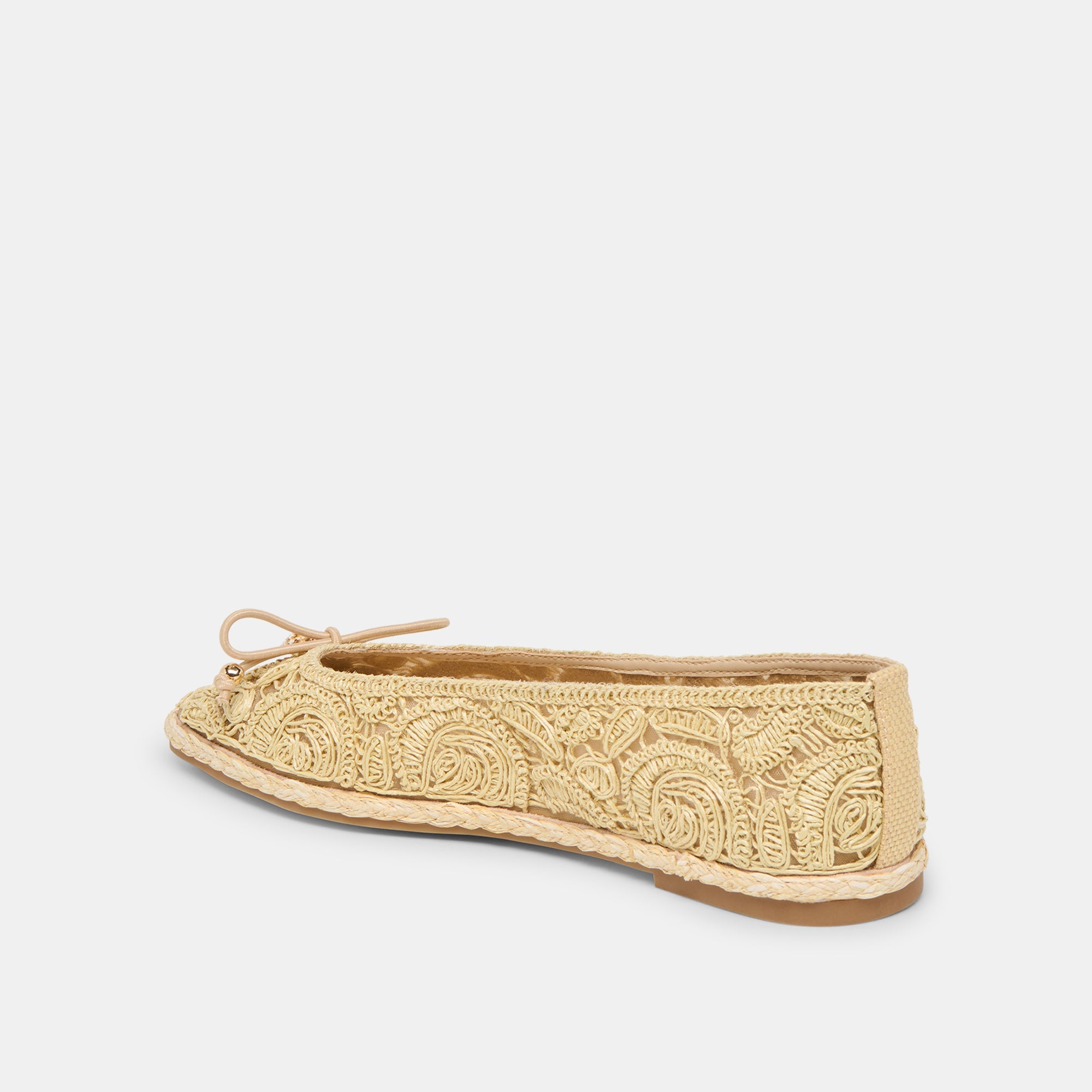 Tianna Lt Natural Raffia Lace Ballet Flats / Dolce Vita
