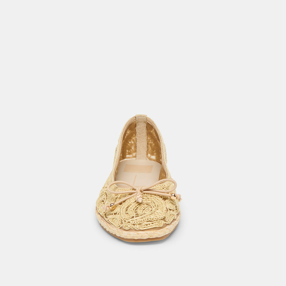 Tianna Lt Natural Raffia Lace Ballet Flats / Dolce Vita